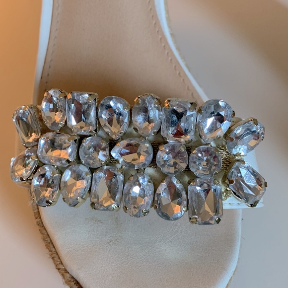 SZ 8.5 Collin Stuart Jeweled Wedges - Picture 5 of 7
